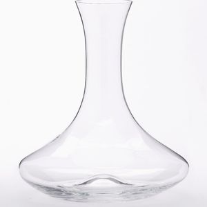 Clear glass wine decanter